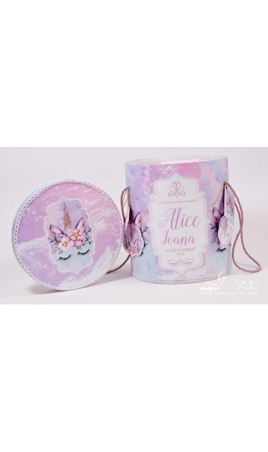 Trusou pentru fetite cu unicorn roz si turcoaz Unicorn roz bleu 19